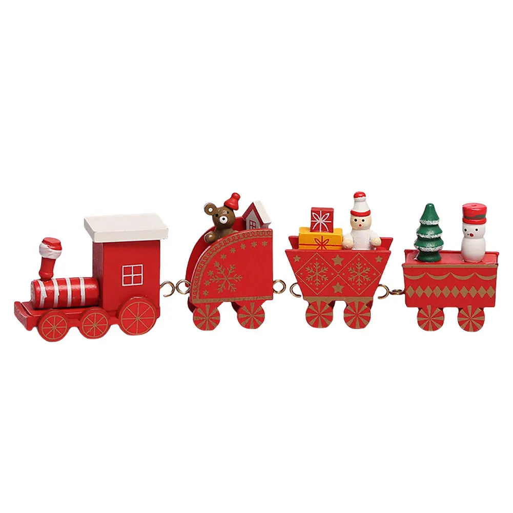 Diy mini train christmas tree decorations window display ornament wooden desktop supplies - b / spain