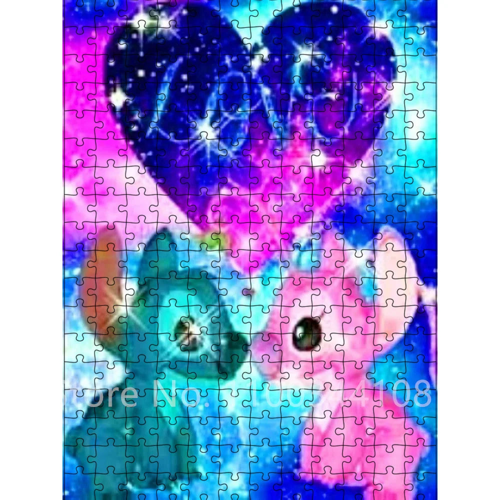 300/500/1000 pieces puzzle disney stitch cartoon jigsaw for adults kids educational toys diy gift decompressing game