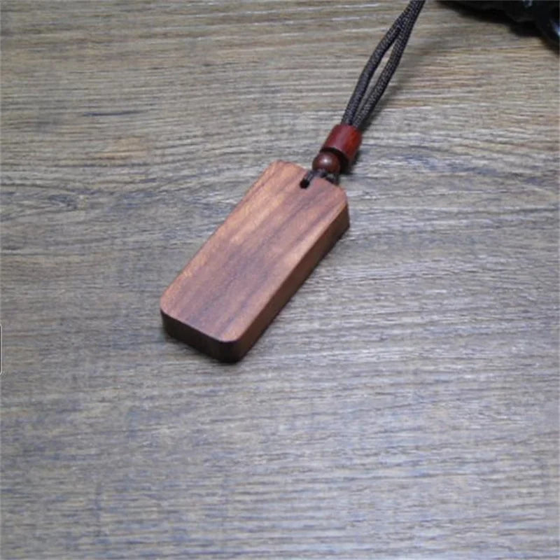 Ethnic style ebony rectangle wooden pendant necklace for men jewelry personality wood lady birthday gift