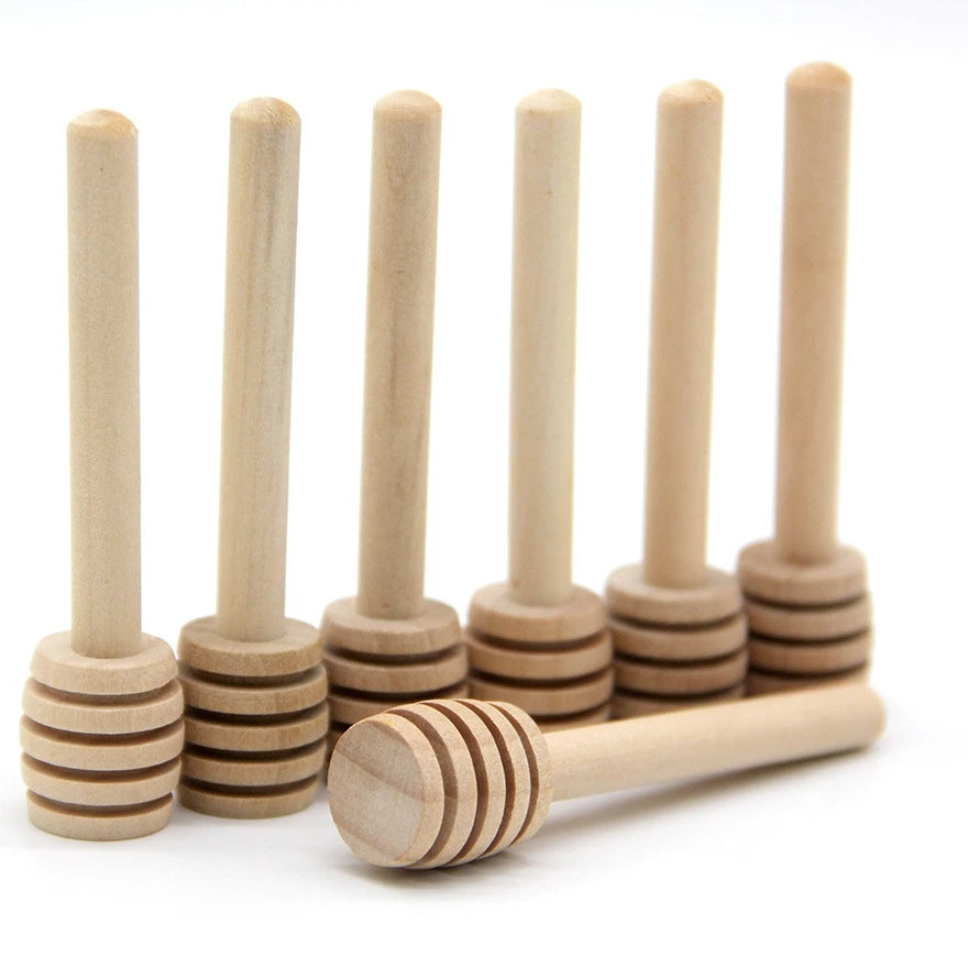 10/30/50pcs high quality honey stir bar mixing handle jar spoon natural wooden stick spoons kitchen tools