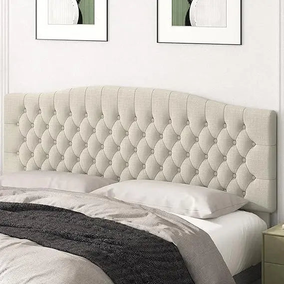 Headboard only upholstered king size for adjustable bed linen tufted wall mounted head board with solid wood leg