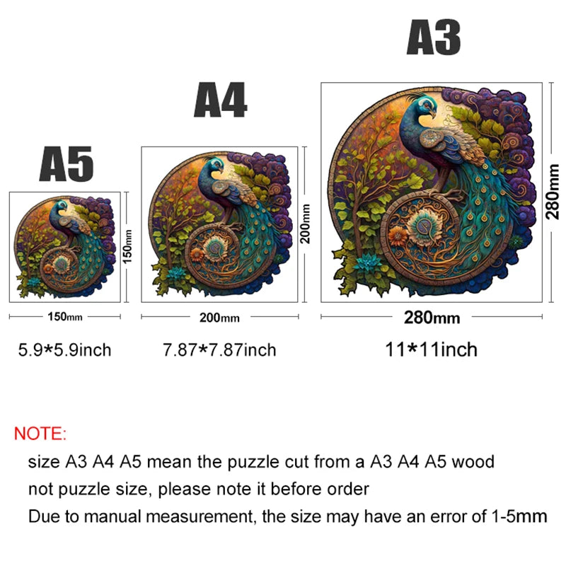 Animal wood puzzle cat fox peacock montessori toys for innovative jigsaw children diy crafts novel products