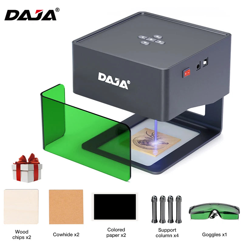 Daja dj6 laser engraver mini portable bluetooth diy cut engraving machine engrave mark wood painted metal acrylic glass