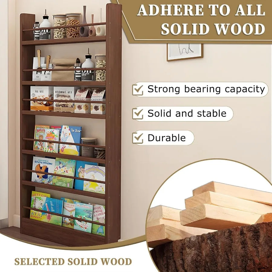 Behind the door bookshelf for room s bedroom wall small hidden hanging wood bookcase toy storage shelves shelving