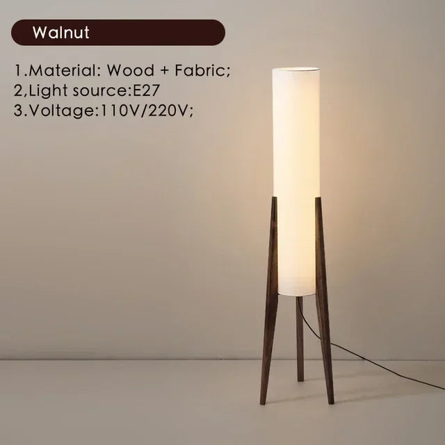 Zen floor lamp japanes style light fabric shadelamp minimalist lamp for living room tatami wood chair bedroom sofa
