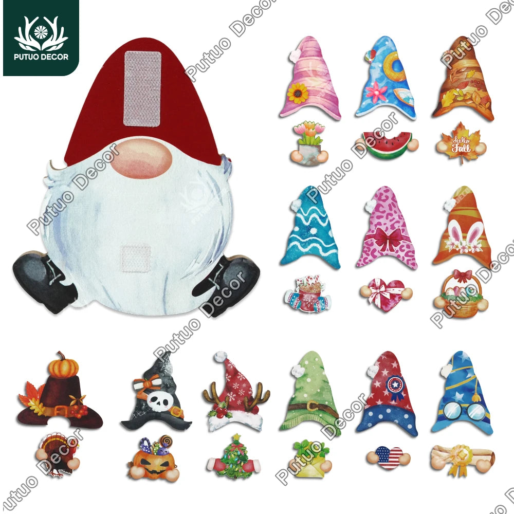 putuo-decor-1pc-gnome-shaped-interchangeable-wooden-table-decor-with-12-sets-of-changeable-velcro-icons-gifts-for-christmas