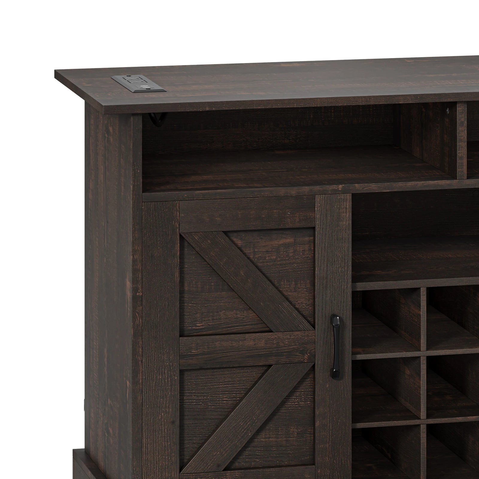 47’’ cabinet home bar liquor wine racks storage shelves wooden pantry living room - united states / brown - rack