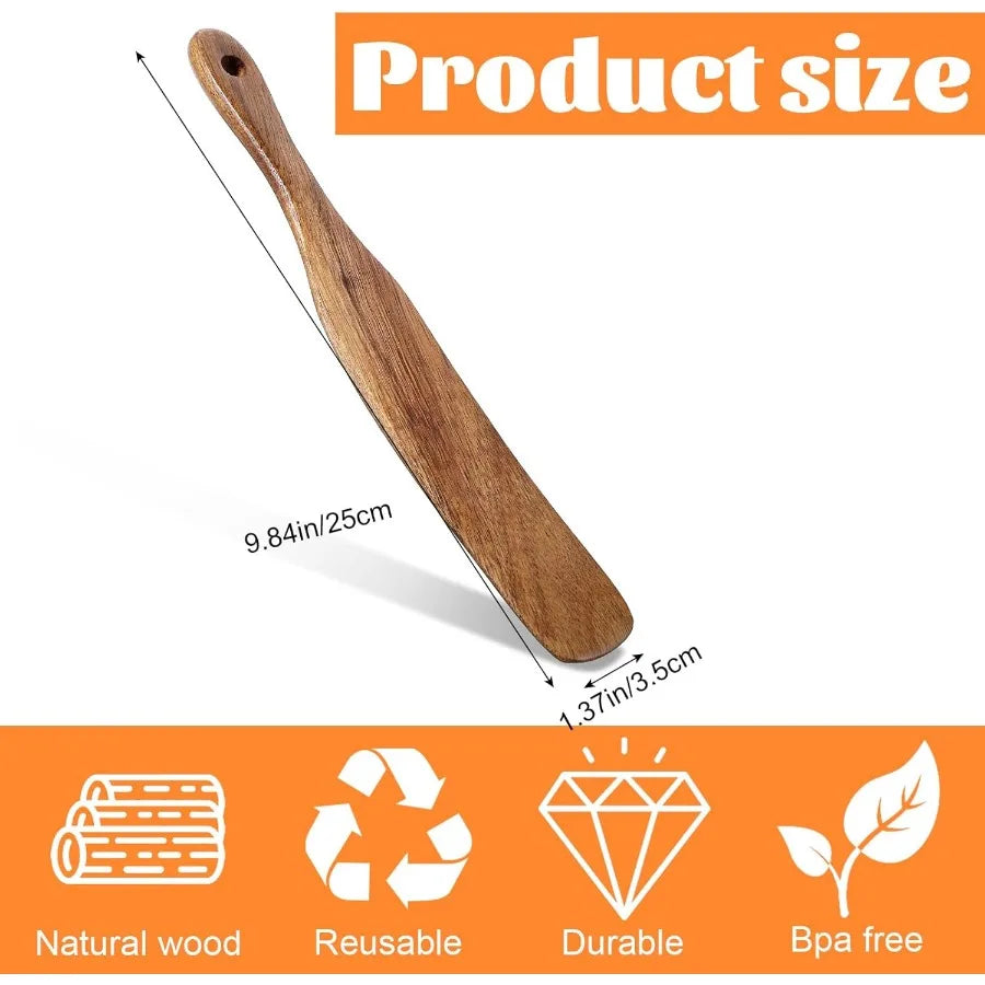 11ih skinny wooden spurtle blender spatula sourdough mixer bread stirring wood utensil tool flat stick s - united states