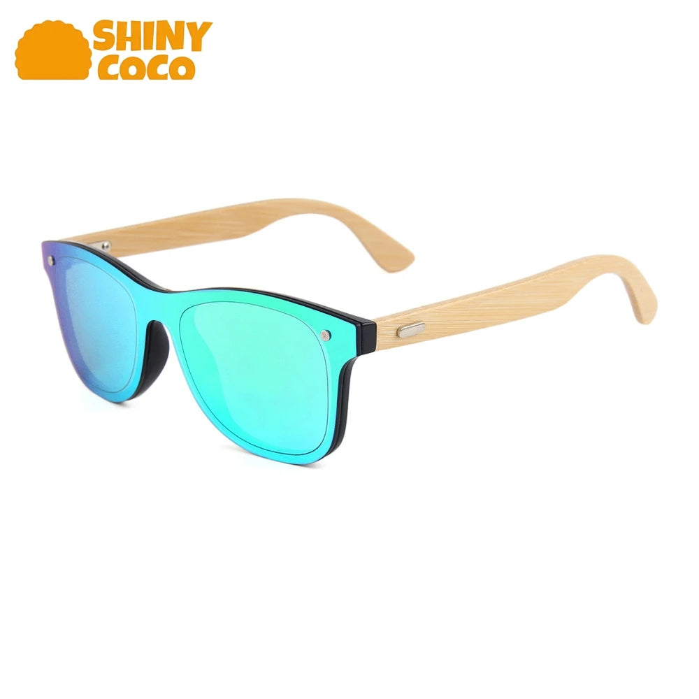 Shinycoco luxury brand bamboo wood sunglasses colorful legs for women men sun goggles