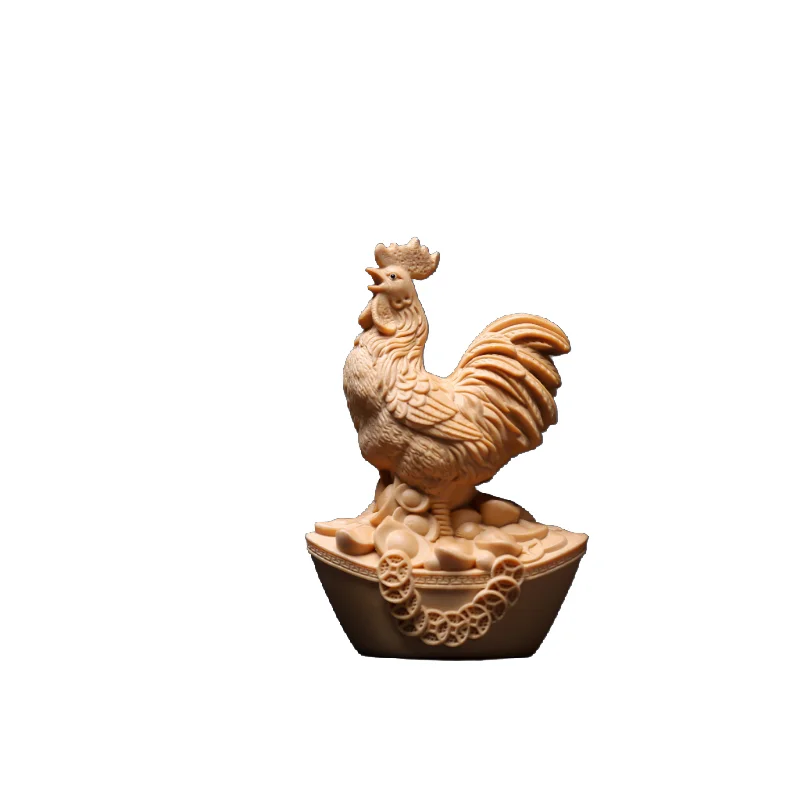 Hand-carved hinoki wood zodiac animal figurine - 6’’ chinese feng shui sculpture home decor collectible art gift