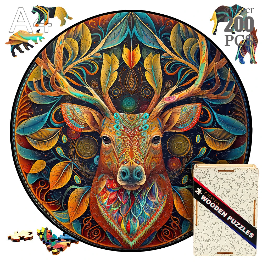 Animal wood puzzle cat fox peacock montessori toys for innovative jigsaw children diy crafts novel products