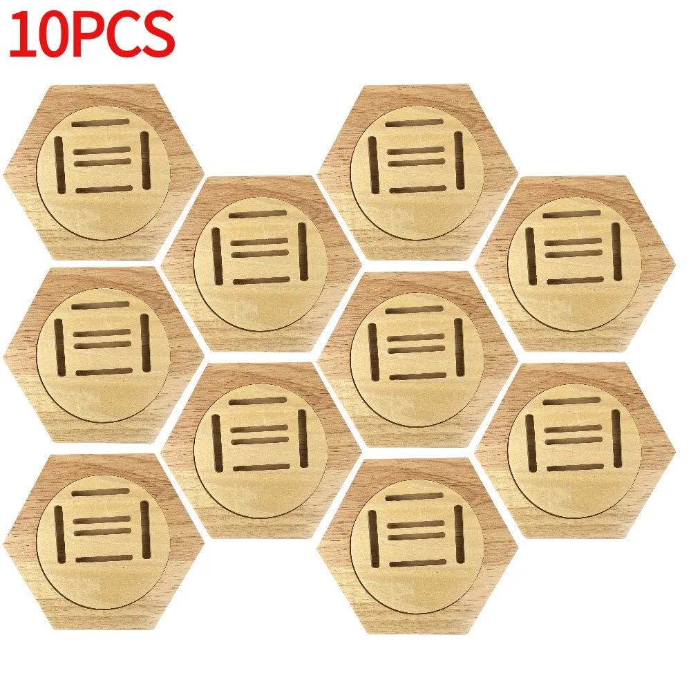 1-10pcs wooden medal display racks hexagonal honeycomb combination holder honor commemorative home wall decoration