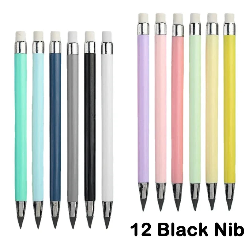 12 colors unlimited writing color pencil no ink novelty eternal pencils pen art painting school office supplies
