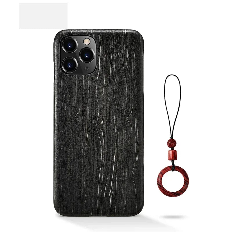 Wooden case for iphone 16 15 14 13 12 pro max mini 11 se 2020 xs xr 7 8 plus cover 100% natural real wood bamboo hard
