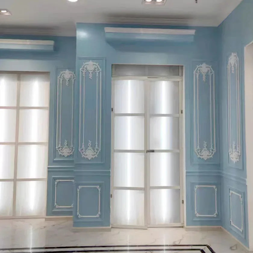 Europe wood appliques molding decals for furniture home decor carving onlays flower background wall decoration