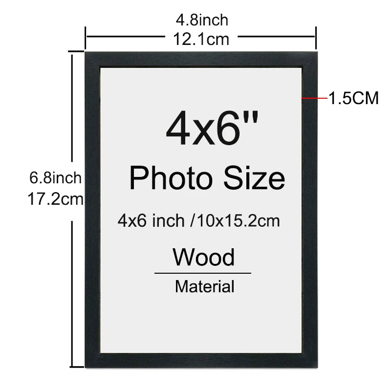 14pcs 4x6 inch picture frames wooden photo without mat,tabletop or wall display for prints paintings poster