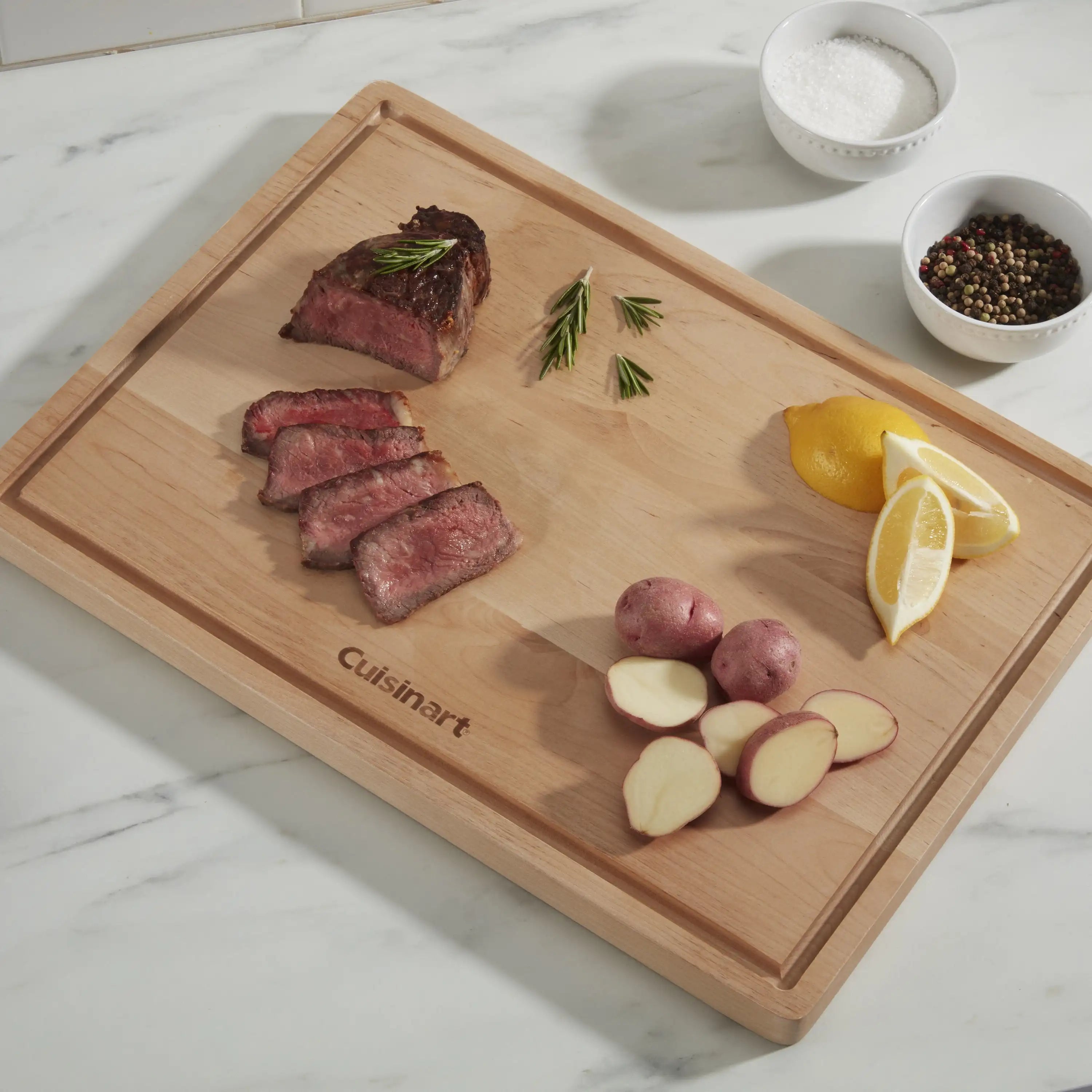 17” reversible maple wood cutting board - united states