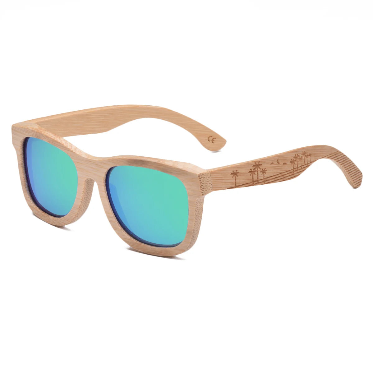 Jangoul carbonized bamboo sunglasses classic wooden sun glasses natural men women retro handmade eyewear ta06 - green