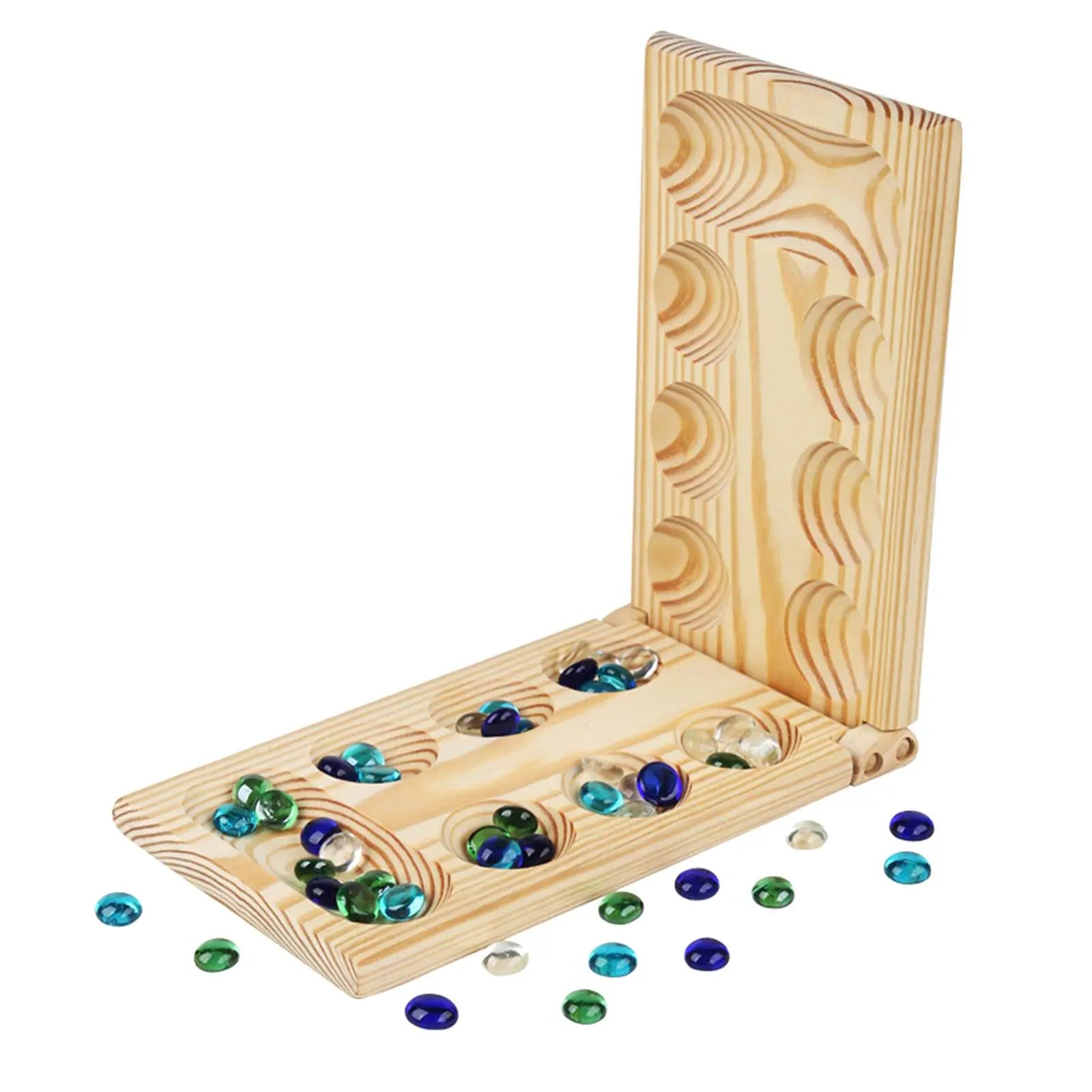 Mancala board game multi color beads classic improve planning skills collapsible,party supplies family games ages 7 up