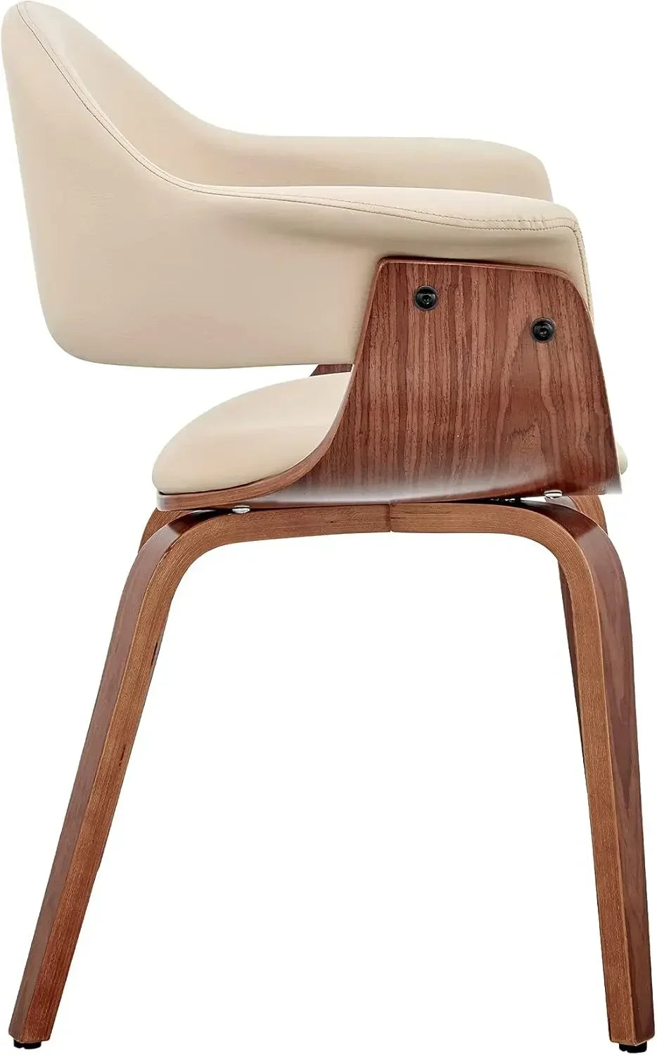 [hot sale limited time offer! ]living adalyn faux leather and wood dining room accent chair cream/walnut 19d x 25w 30h