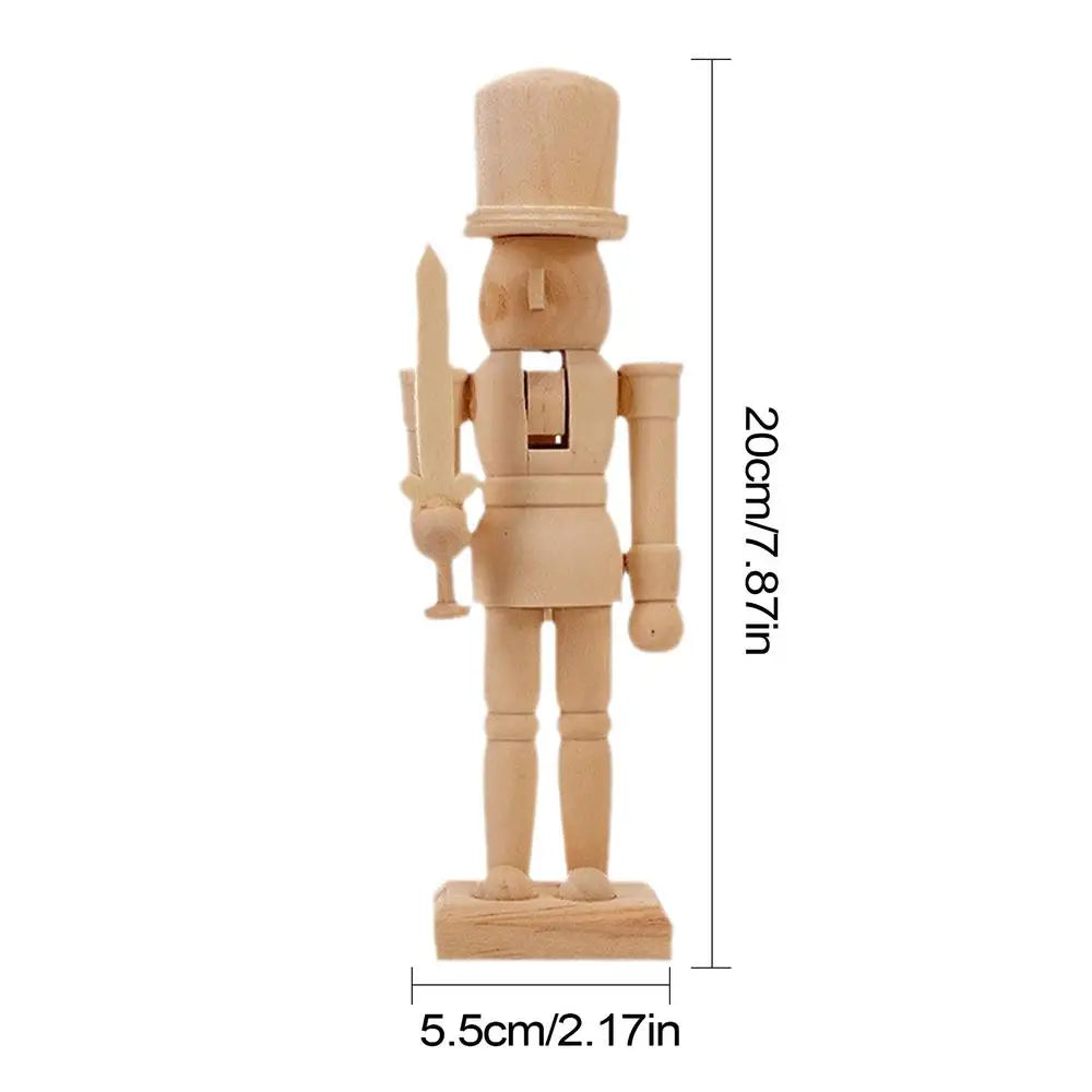 Wooden nutcracker unpainted paint your own figures wood unfinished with kit for kids adults all ages - 01 / china