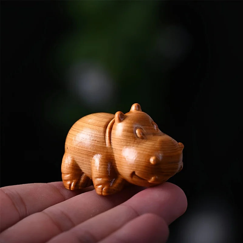 1pc-handcrafted-wooden-hippo-sculpture-artisanal-tabletop-decor-tea-pet