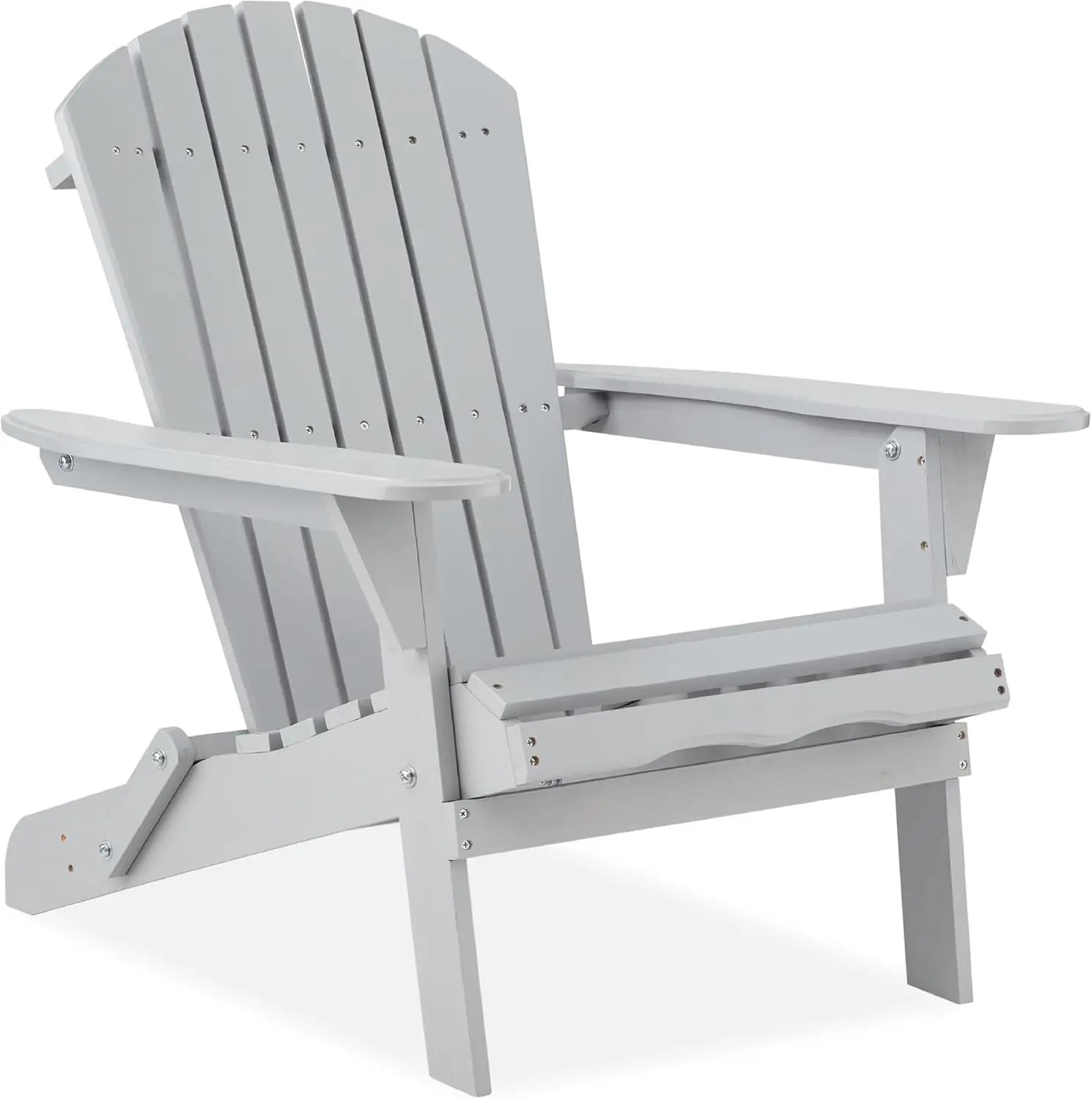 Folding adirondack chair outdoor wooden accent furniture fire pit lounge chairs for yard garden, - slate gray / united