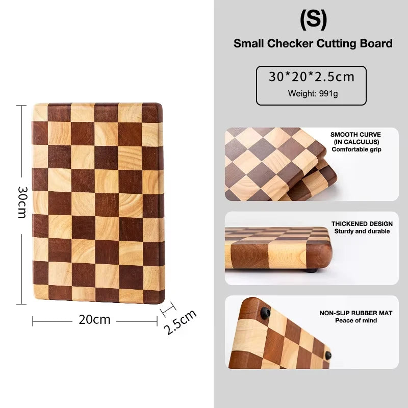Wxcoo wood cutting board splicing checkerboard boards for kitchen counter cut fruit vegetable chopping gadget - s