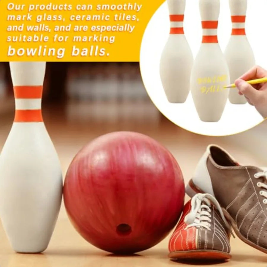 24 pcs yellow grease pencil marking bulk wax wooden crayon pencils for bowling coloring on the ball surfa - united