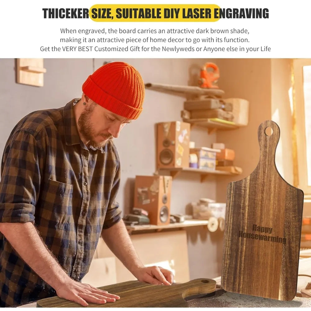 6 pcs cutting board bulk kitchen thicken chopping platter with handles wooden charcuterie serving trays blank wood