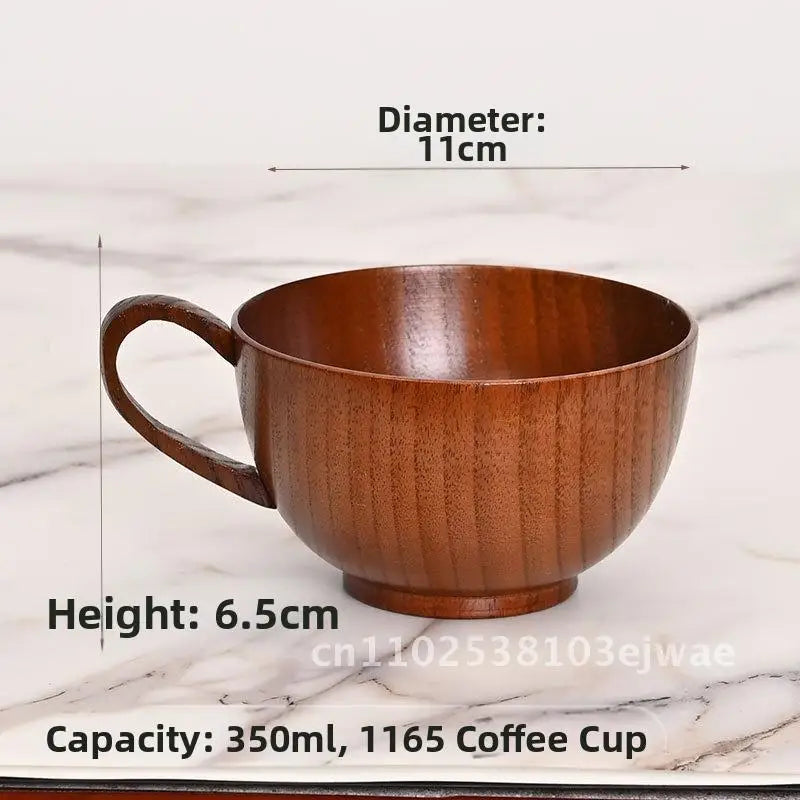 Factory in stock creative large cup round solid wood tea universal insulation wooden price discount