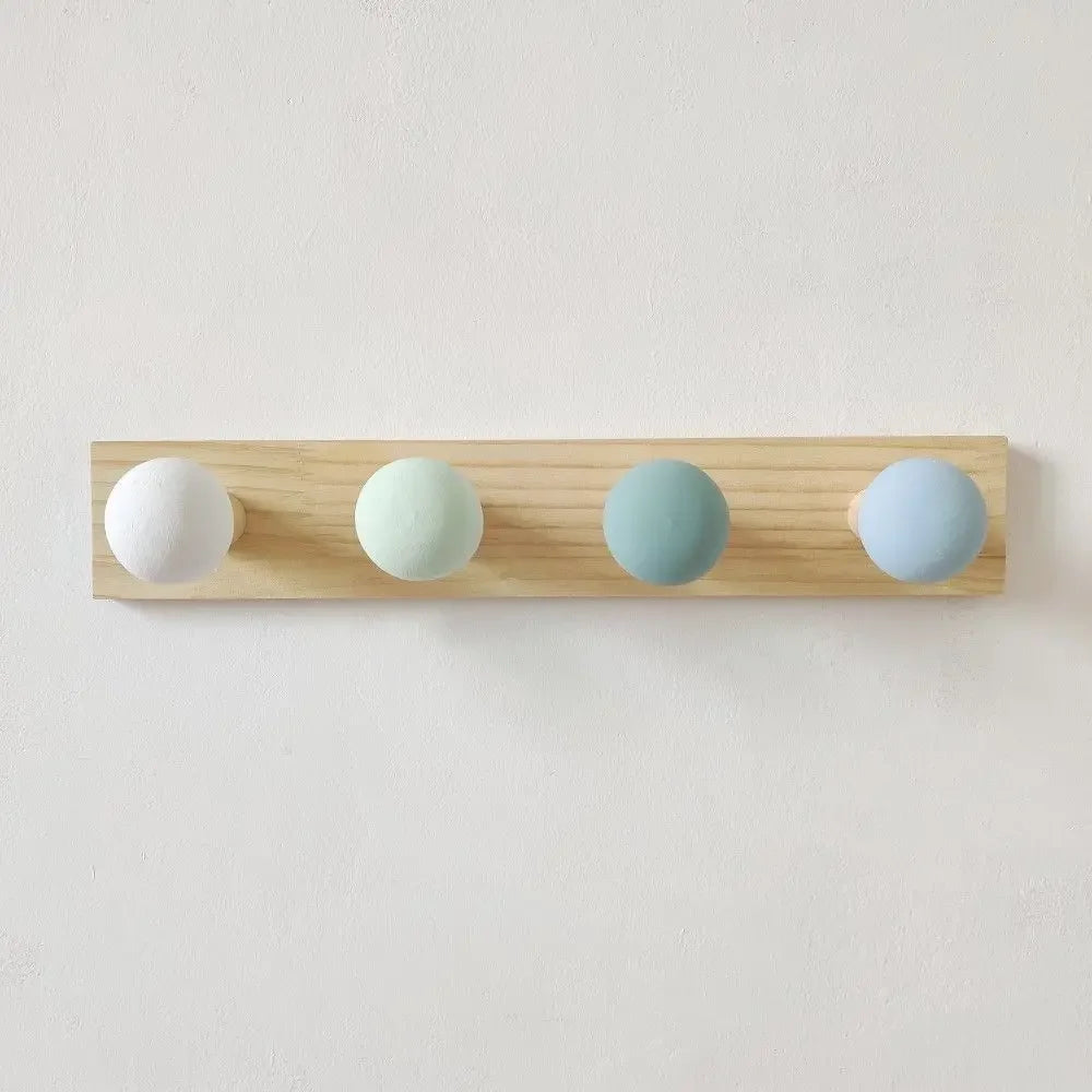 Ins nordic style creative macaron color home hook clothes hanging solid wood children’s clothing store decoration