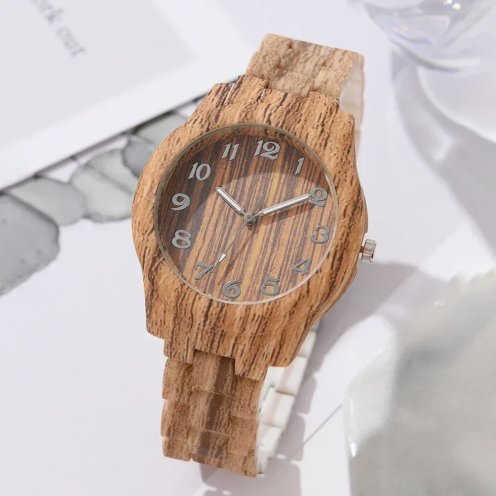 Luxury watches women wood grain simple quartz wristwatch ladies simplicity retro men design clock relogio mujer