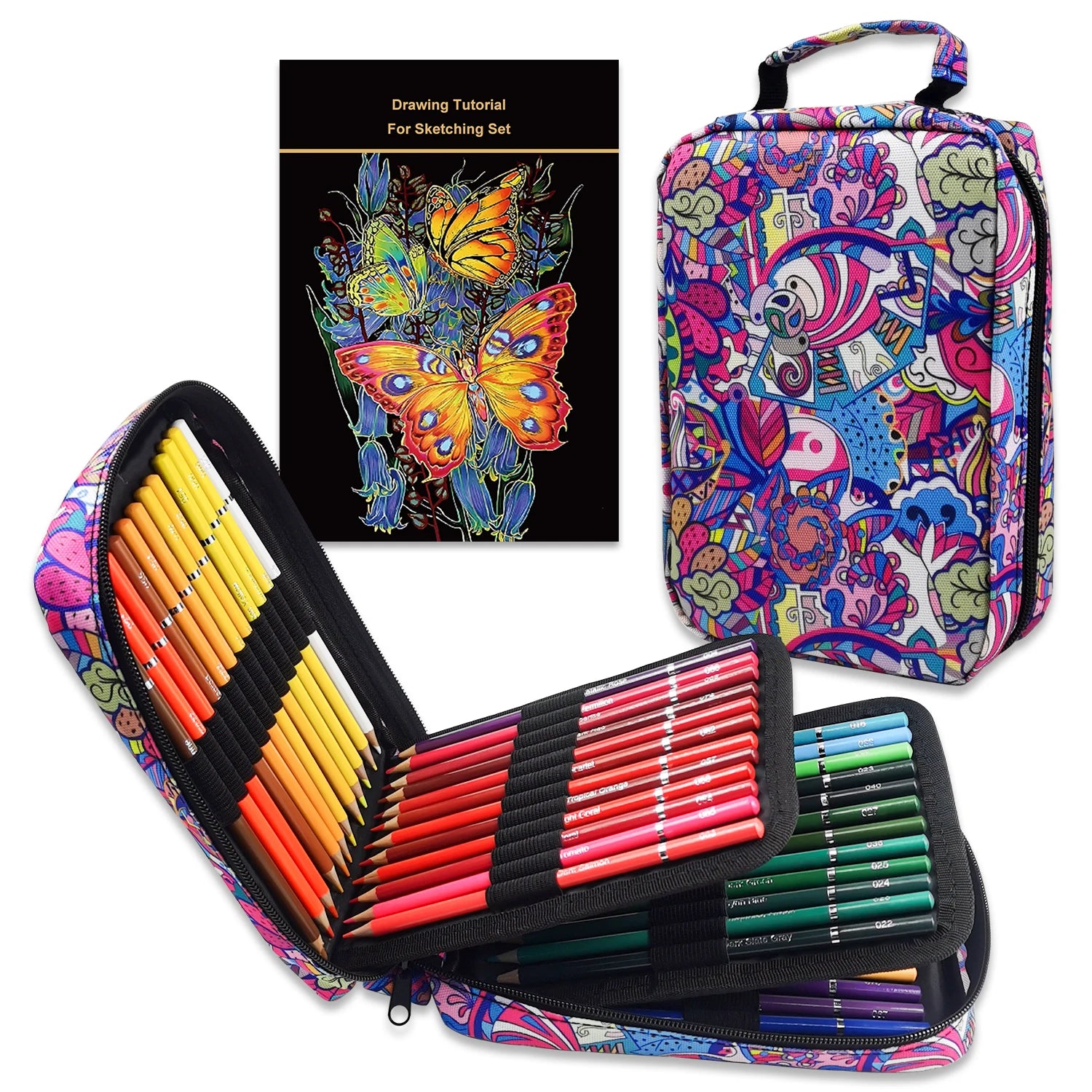 Oil colored pencils for adult coloring book,set of 72 color,zipper pencil slot case,with colored pencils