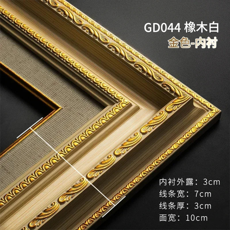 Wooden picture oil painting frame photo holder wall hanging shadow vintage photocard personalized gift gold room decor