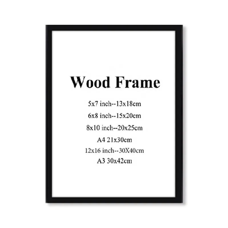 A4 a3 photo frame wooden black white color picture frames for poster wall art hanger - 8x10inch(20x25cm)