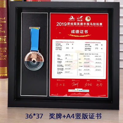 Wooden medal display frame marathon bae creative picture stand storage organizer modern simple sle rectangle - original