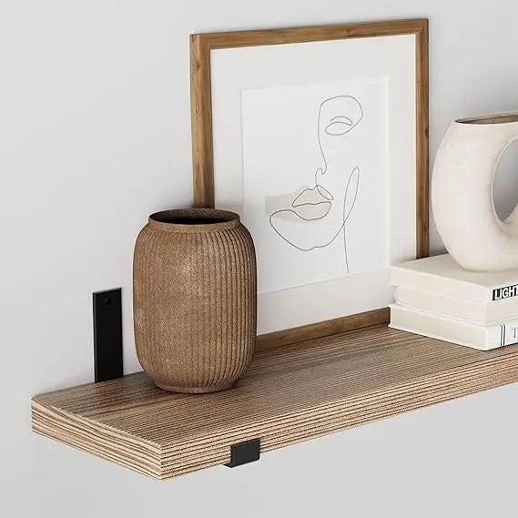 Rustic wooden floating shelves - 48 long 9.25 deep 1.5 thick wall bookshelf - united states / b0cpqmkxjn