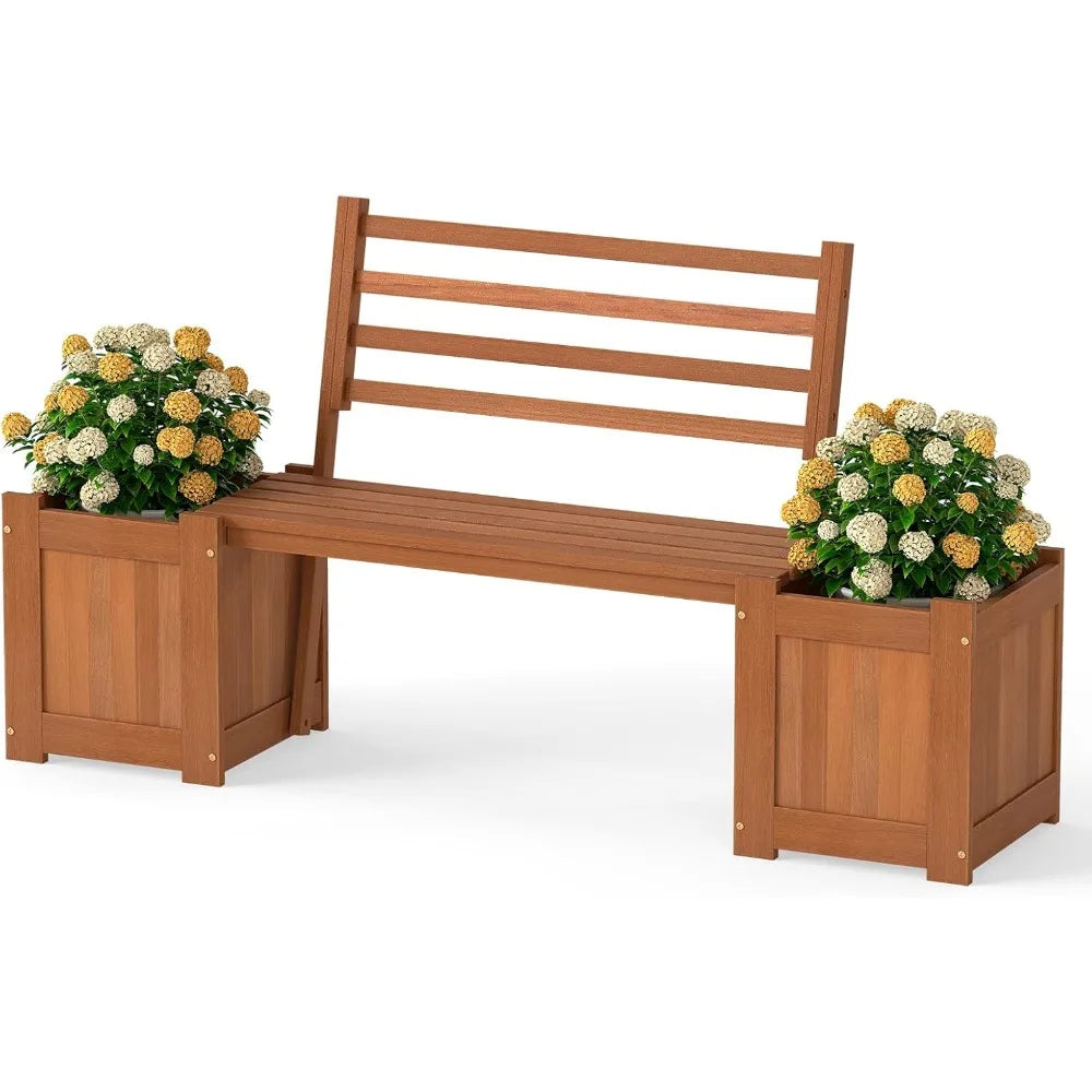 2-in-1-outdoor-bench-with-backrest-2-raised-garden-beds-wood-with-teak-oil-finish-planter-boxes-with-open-ended-base