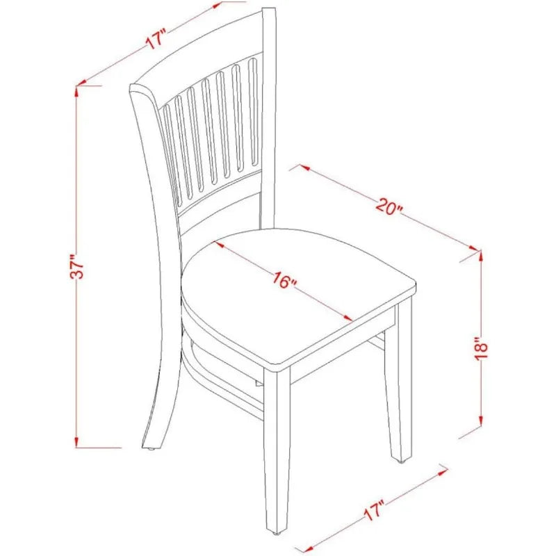 Furniture vac-esp-w vancouver kitchen dining chairs - slat back wood seat set of 2 espresso - united states