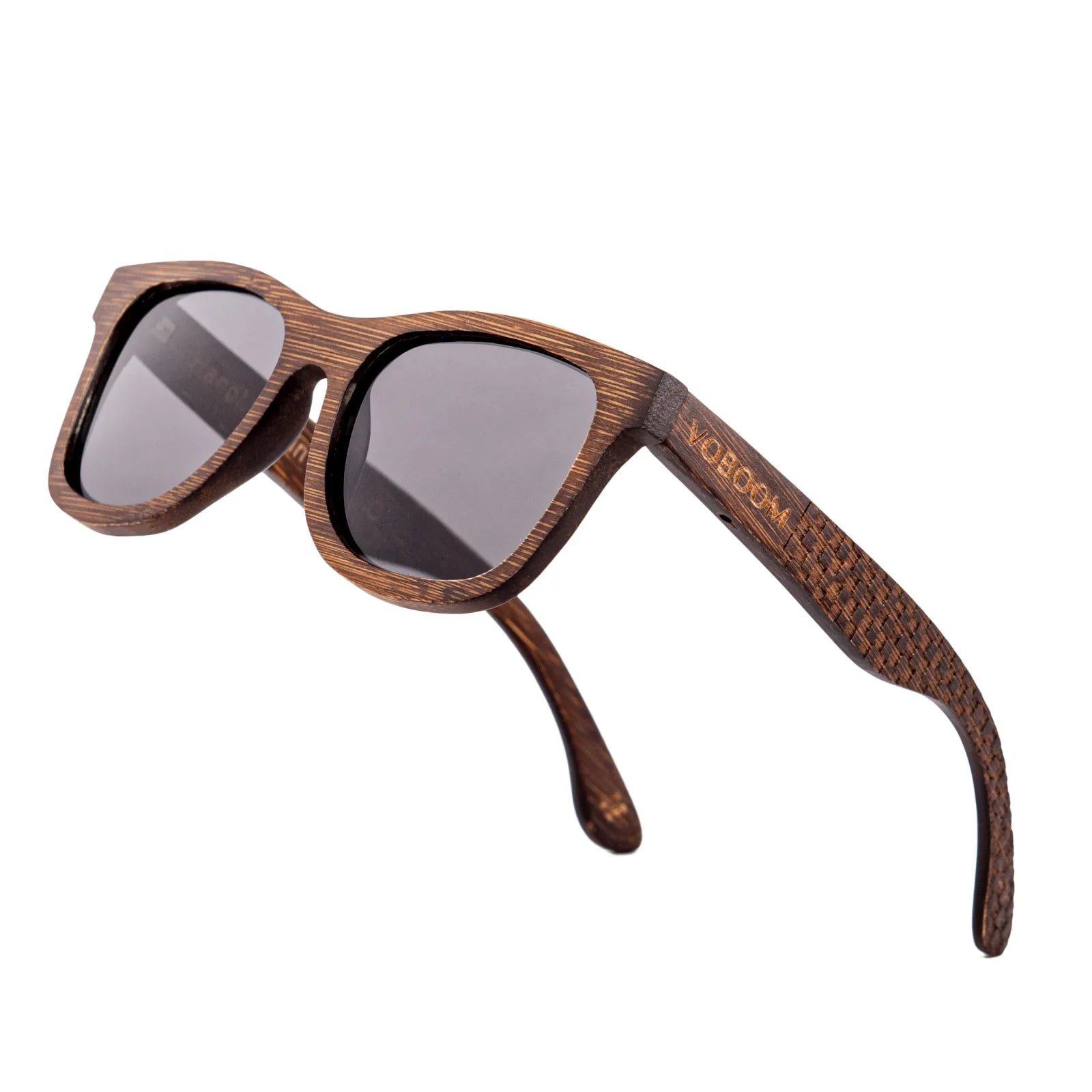 Voboom wooden sunglasses men black frame engraving letter handmade polarized lenses eyewear vv - style5