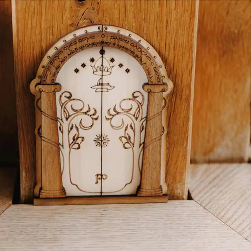 Wooden miniature fairy elfs door diy painting vintage decor dollhouse garden craft accessories doll house micros