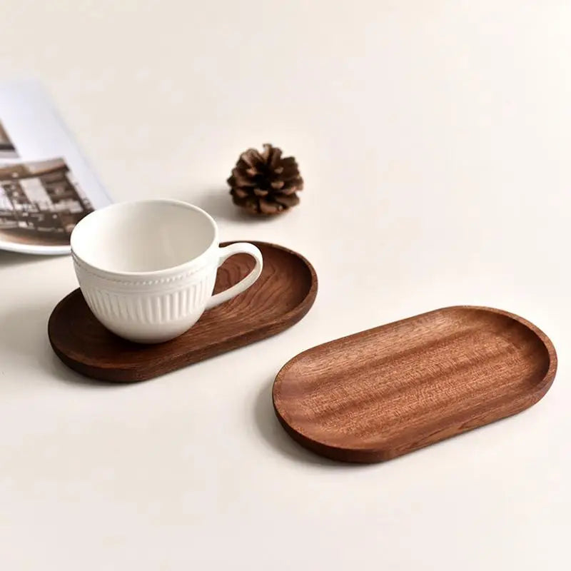 Wooden decorative tray oval platter wood grain design serving trays board for coffee shop home work area