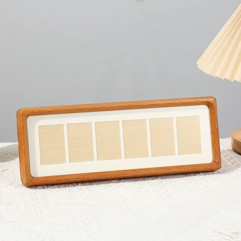 Solid wood picture frame display stand for diy 6-grid couple wedding photos high-grade bocote photo home decor