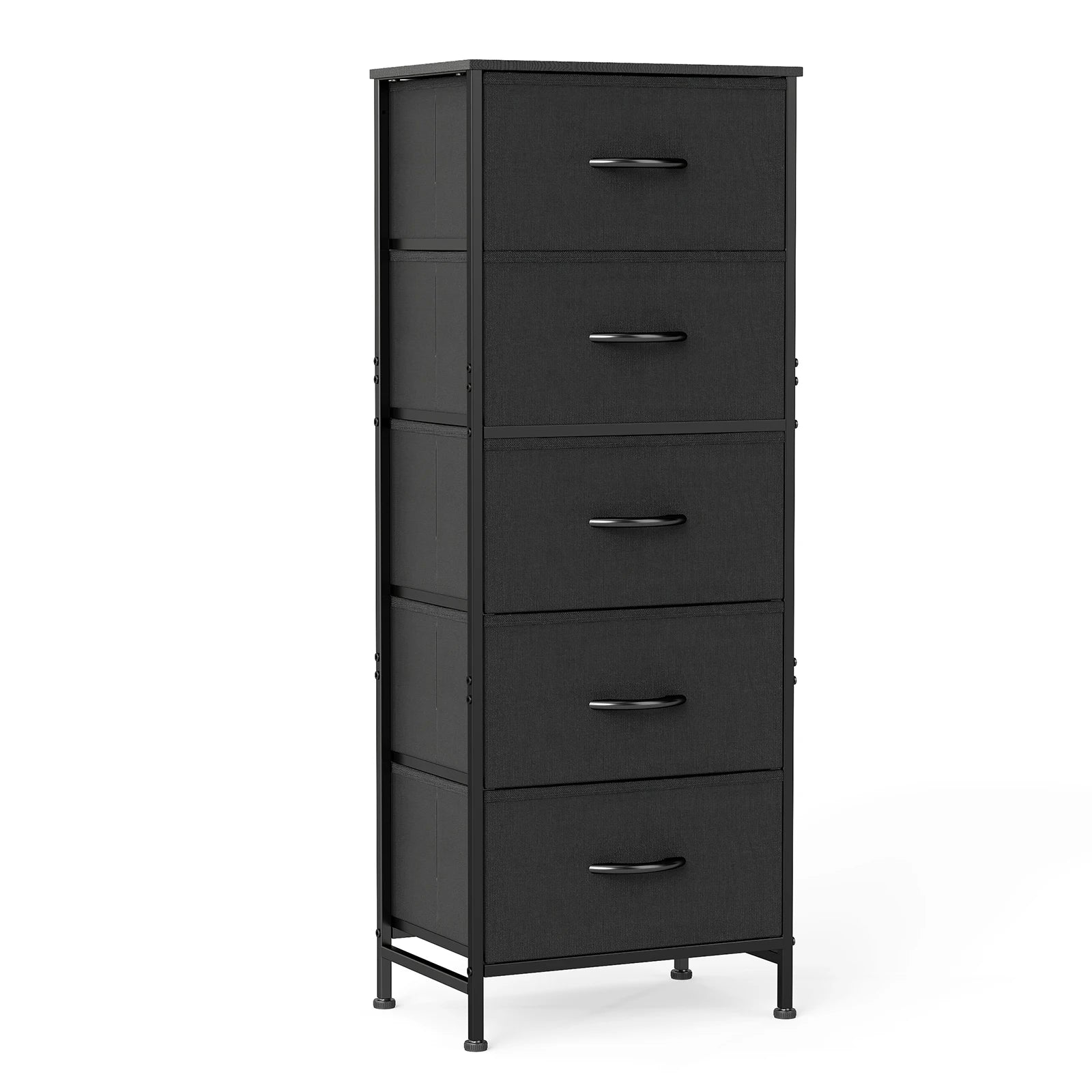 Jhk 48in dresser for bedroom with 5 fabric drawers nightstand wardrobe steel frame closet clothes storage cabinet