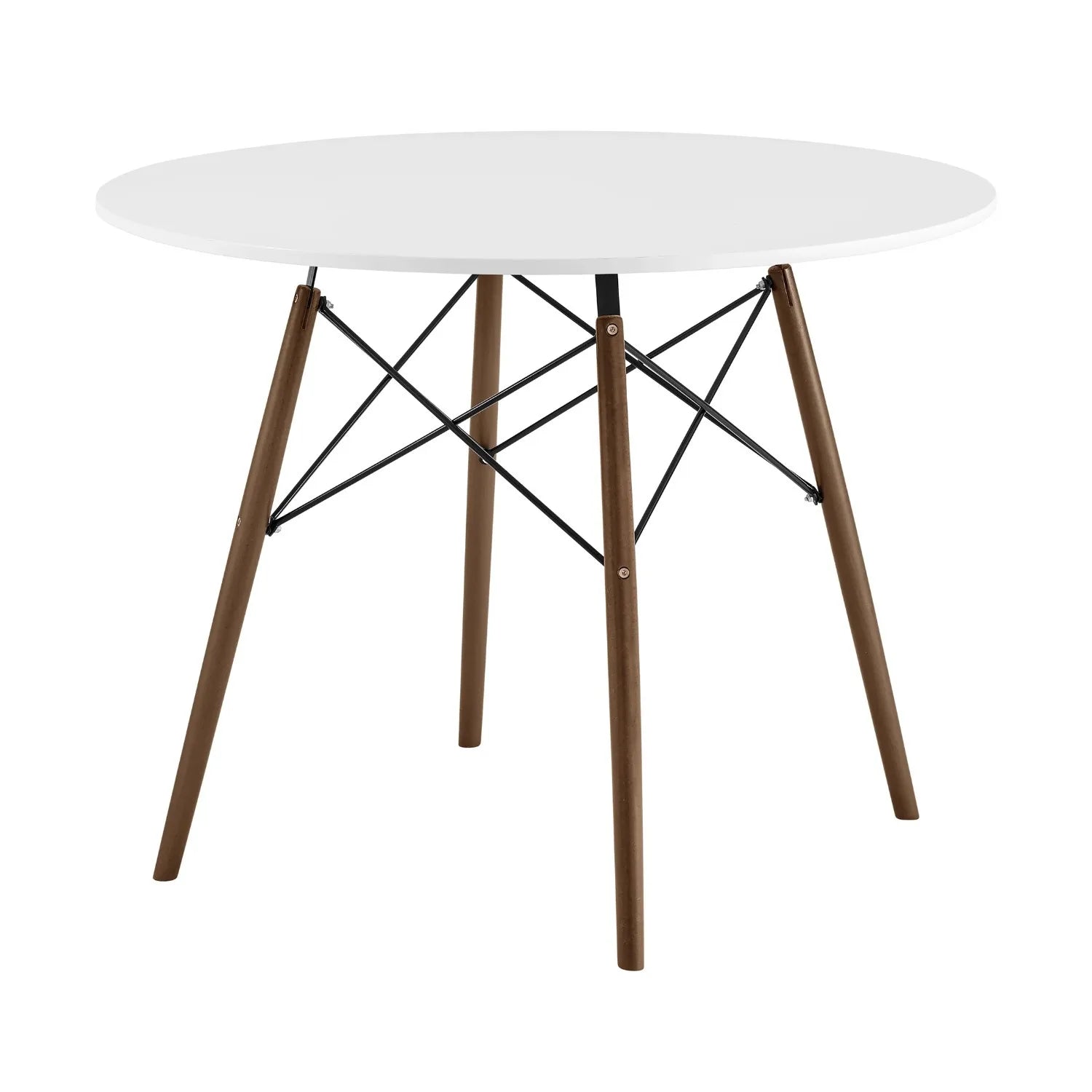 39inch round wood dining table white and brown color for indoor - united states / white
