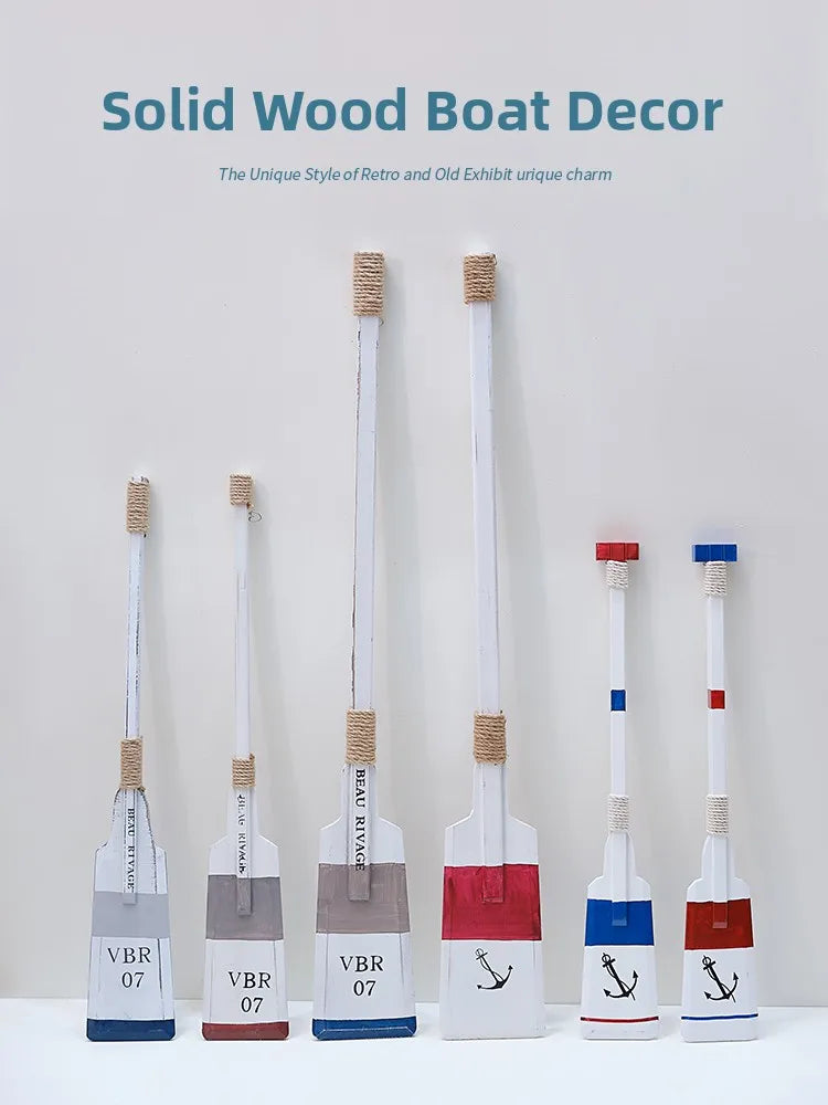 Mediterranean sle decorative boat paddle wall hanging bar vintage wood oar piece window display decor kitchen elf