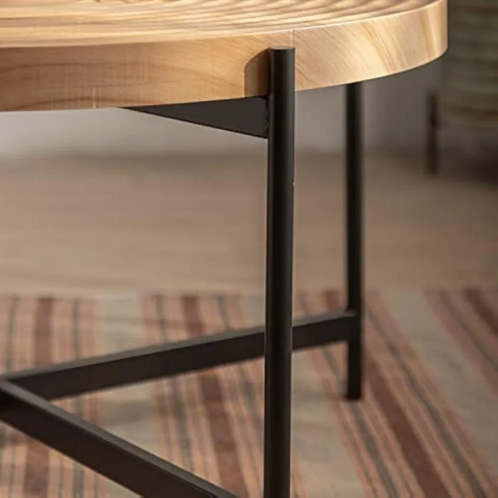 33’’ coffee table retro fashion splicing design side cabinet wood look accent furniture for office dining room - united