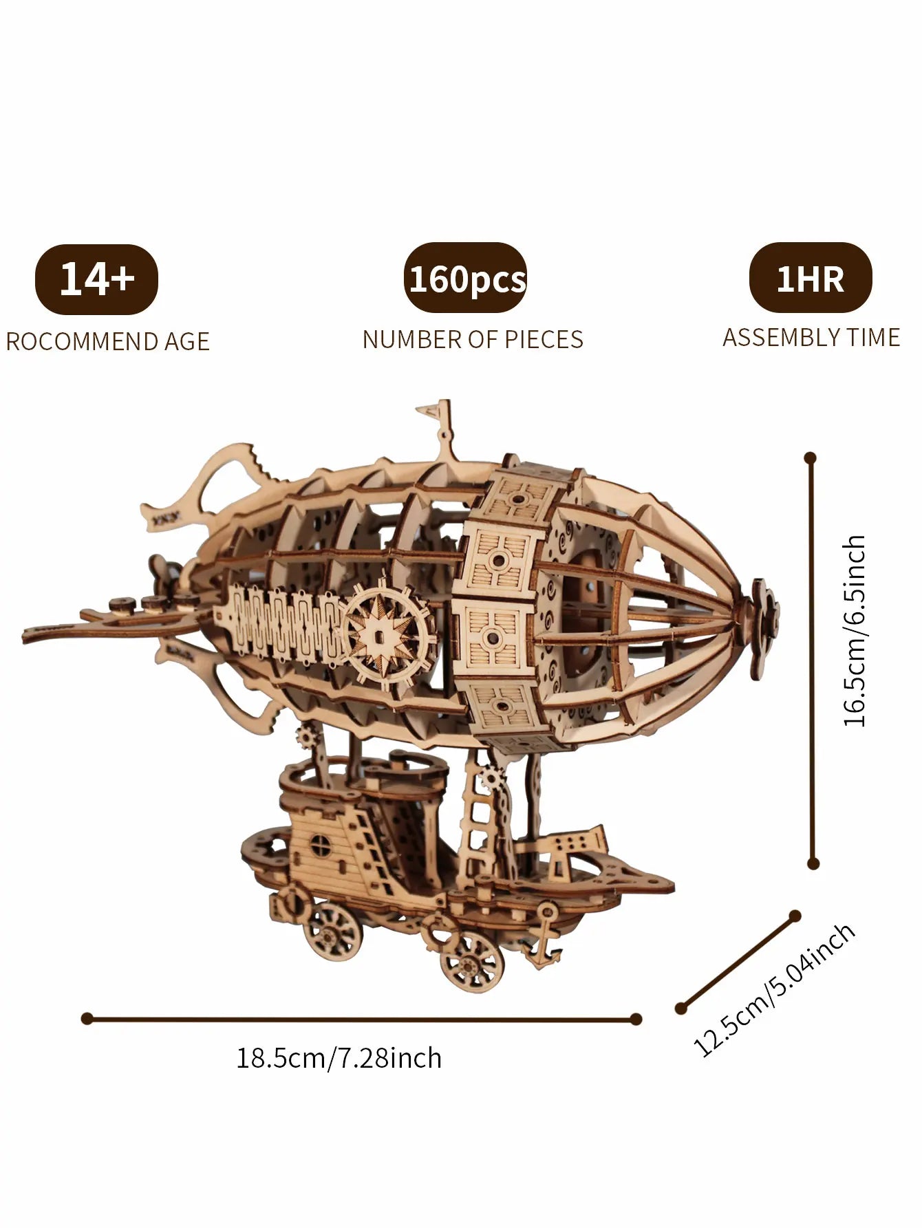 3d wooden puzzle airship model kits for adults building kit brain teaser to build hand craft mechanical