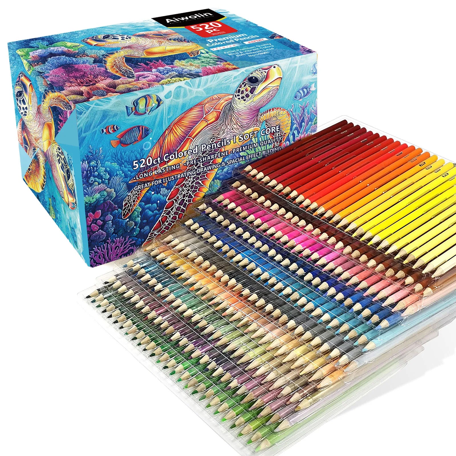 520 colored pencils professional grade rich pigment soft core coloring suitable for children adults artists - color